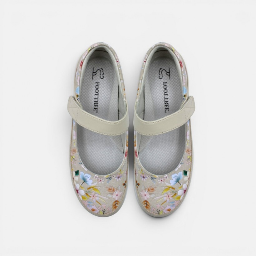 Gala Mary Janes - Floral Beige