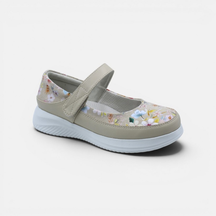 Gala Mary Janes - Floral Beige