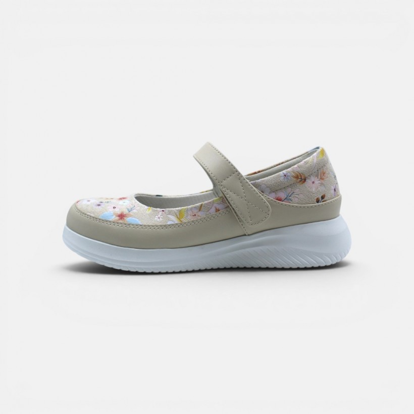 Gala Mary Janes - Floral Beige