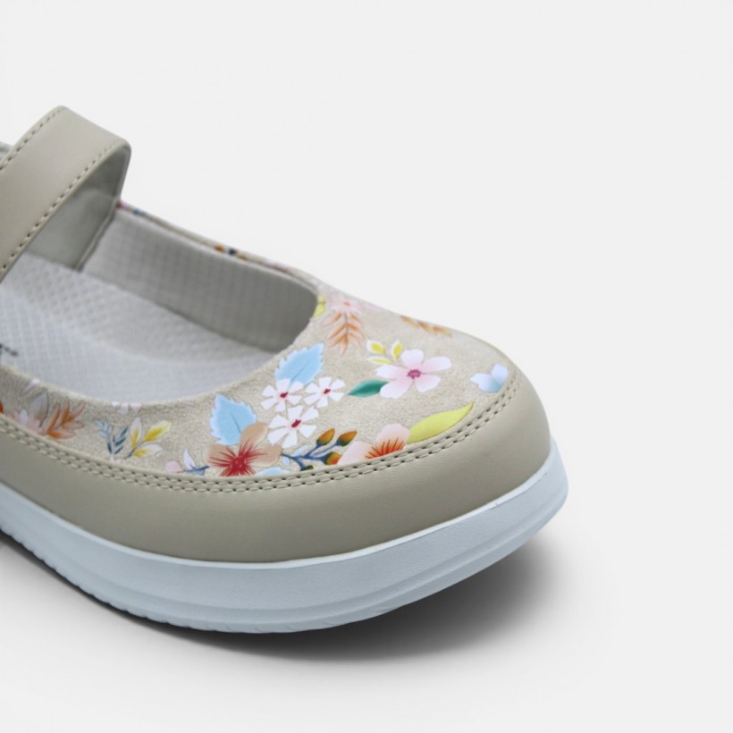 Gala Mary Janes - Floral Beige