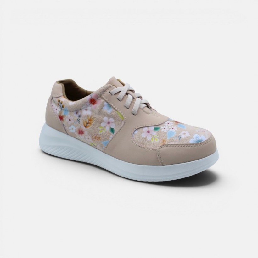 Viral Wide Fit Slip-ons - Floral Pink