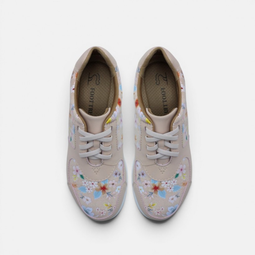 Viral Wide Fit Slip-ons - Floral Pink