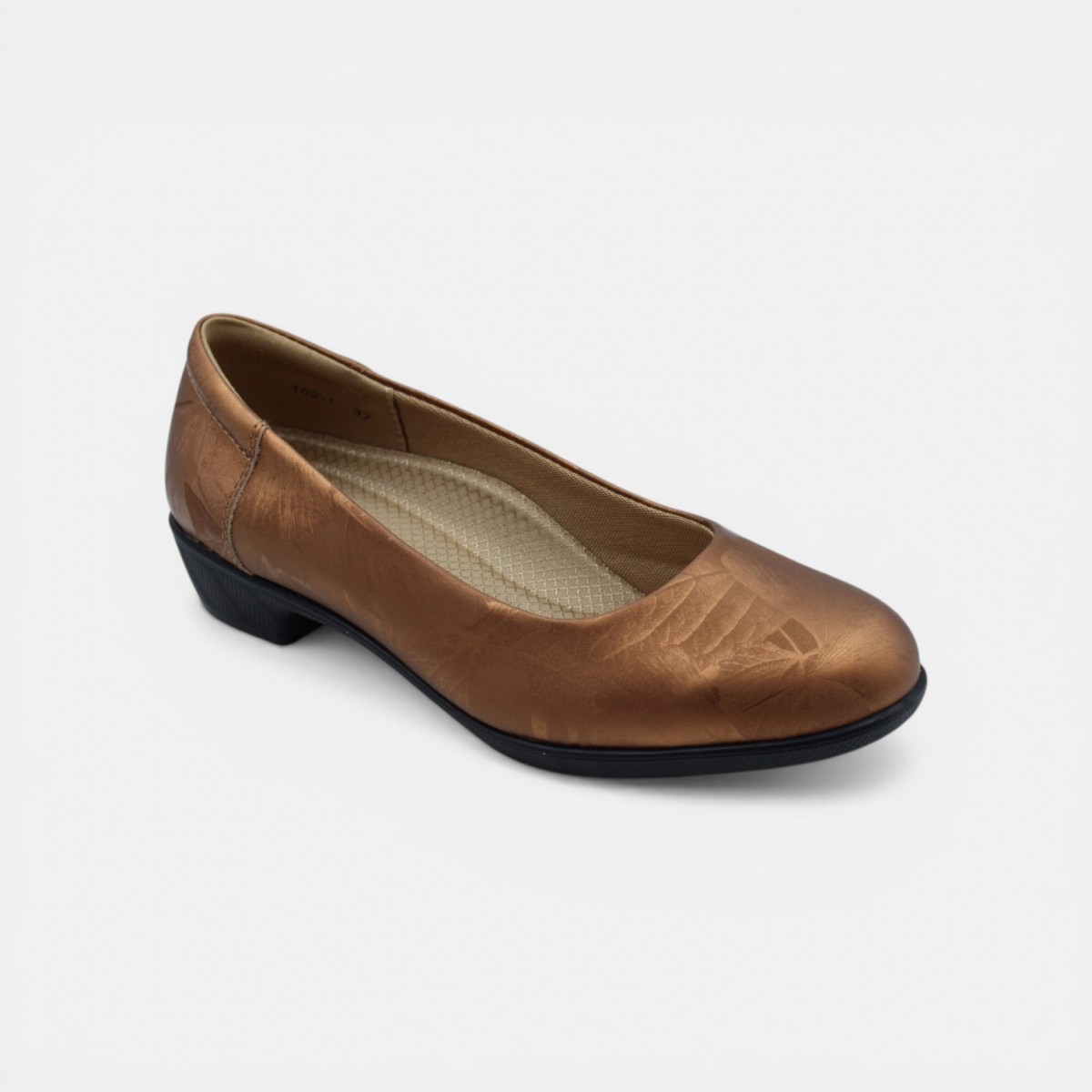 Sylva Low Heel Pumps - Brown Floral