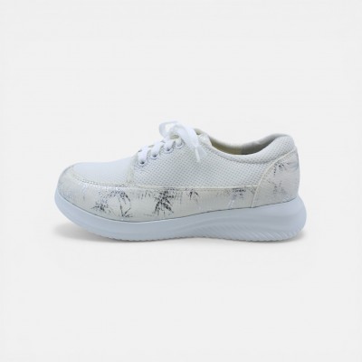 Aren Two Tone Laced Shoes - White