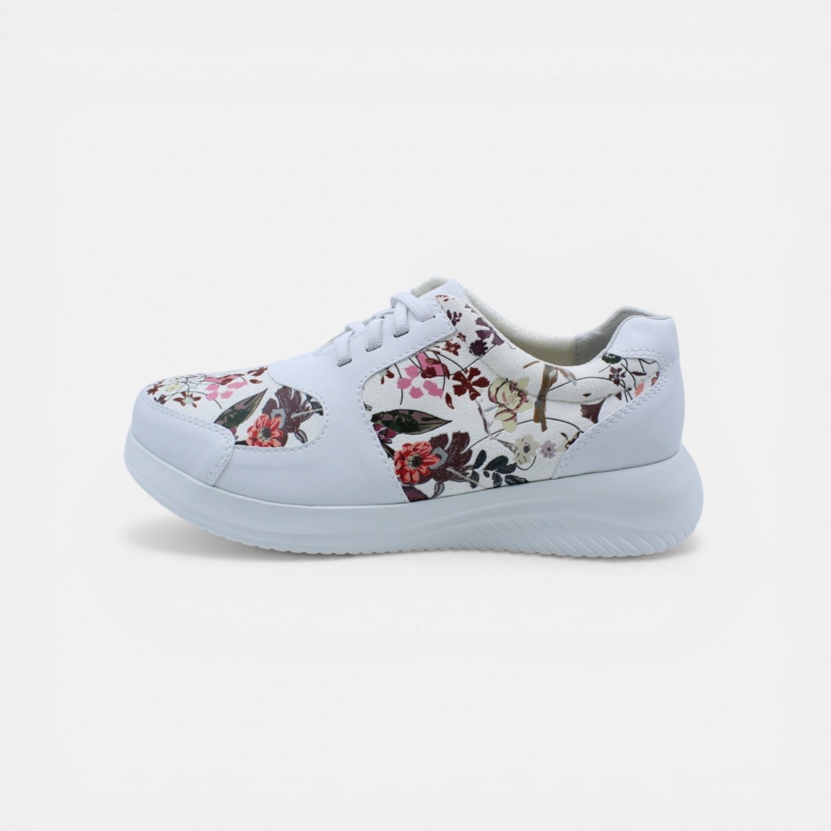 Vira Wide Fit Slip-ons - Floral White