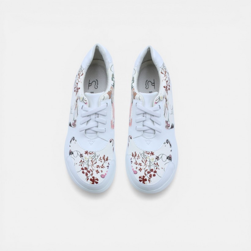 Vira Wide Fit Slip-ons - Floral White